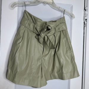 Zara Faux Leather High Waisted Shorts NWT